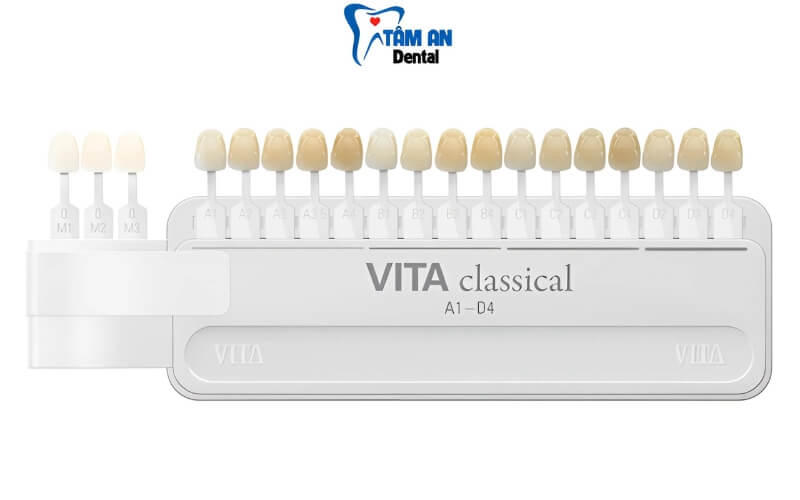 Bảng màu răng sứ Vita Classic gồm 16 màu được chia thành 4 nhóm