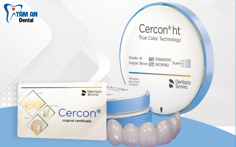 Răng sứ Cercon HT có màu trắng trong là phiên bản cao cấp hơn răng sứ Cercon Zirconia