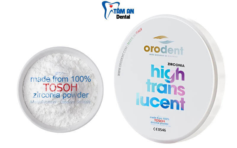 Răng sứ Orodent High Translucent Zirconia có độ cứng 1200 Mpa, độ trong mờ 43%